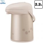 象印 押すだけポット（ガラス） ガラスマホービン ガラスエアーポット 容量：2.2L  マットベージュ ≪AB-RC22-CM≫