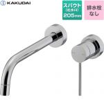 カクダイ VARUNA 壁付シングルレバー混合栓 洗面水栓 壁付タイプ 排水栓なし  【工事対応不可】 ≪193-010-CH≫