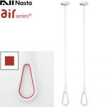 当商品の取付工事はお受けできません ナスタ AirHoop エアフープ 室内物干しユニット 天井取付タイプ Mサイズ2本セット  ホワイト×レッド ≪KS-NRP020-MM-WR≫