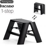 長谷川工業 lucano ルカーノ はしご・脚立 1-step（1段） 最大使用質量：100kg  ブラック 【直送 代引・時間指定 不可】 ≪ML1.0-1(BK)≫