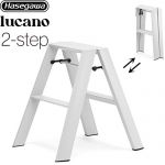 長谷川工業 lucano ルカーノ はしご・脚立 2-step（2段） 最大使用質量：100kg  クリスタルグレー 【直送 代引・時間指定 不可】 ≪ML2.0-2(CG)≫