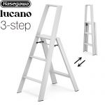 長谷川工業 lucano ルカーノ はしご・脚立 3-step（3段） 最大使用質量：100kg  クリスタルグレー 【直送 代引・時間指定 不可】 ≪ML2.0-3(CG)≫