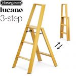 長谷川工業 lucano ルカーノ はしご・脚立 3-step（3段） 最大使用質量：100kg  マスタードイエロー 【特別配送】【代引不可】 ≪ML2.0-3(MY)≫