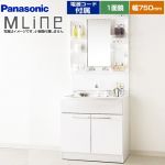 パナソニック 洗面化粧台 エムライン MLine 幅750mm ホワイト 電源コード付属 ≪GQM75KSCW+XGQM075DNUATC≫