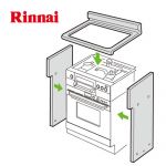 キッチン奥行55cm対応 後板固定タイプ 自立ユニット ビルトインコンロとオーブンのセット取り付けが可能 リンナイ ビルトインコンロ部材≪UKR-U603≫