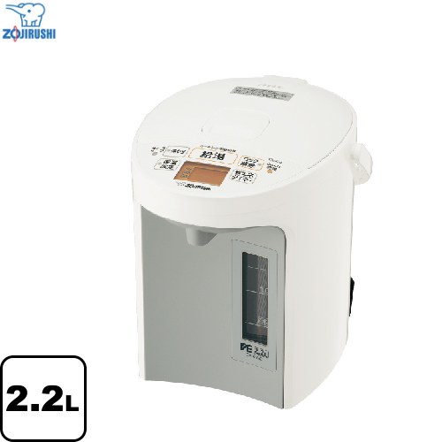 象印 マイコン沸とう VE電気まほうびん 電気ケトル・ポット 電気ポット 優湯生 容量：2.2L  ホワイト ≪CV-GV22-WA≫