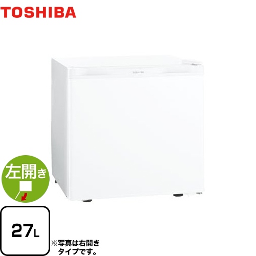 【特別配送】 東芝 冷蔵庫 1ドア冷蔵庫 左開きタイプ 容量27L ホワイト 【代引不可】≪GR-HB30PAL-WU≫