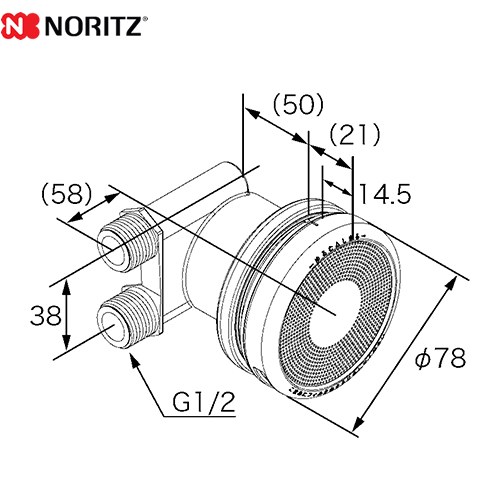ノーリツ 循環アダプター ガス給湯器部材 品名コード：0709084 フレキ接続  ≪JX-F≫